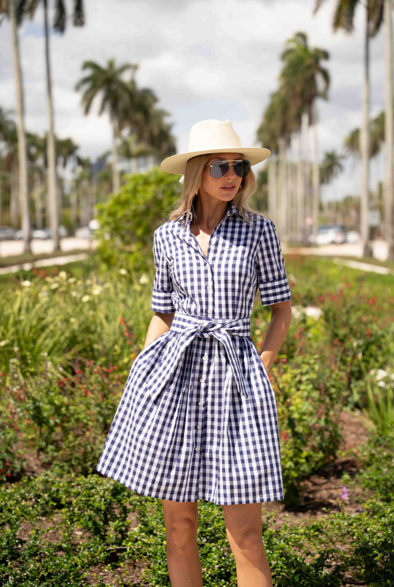 HGIRL Coupe Dress in Navy Gingham – Hadleighs Palm Beach