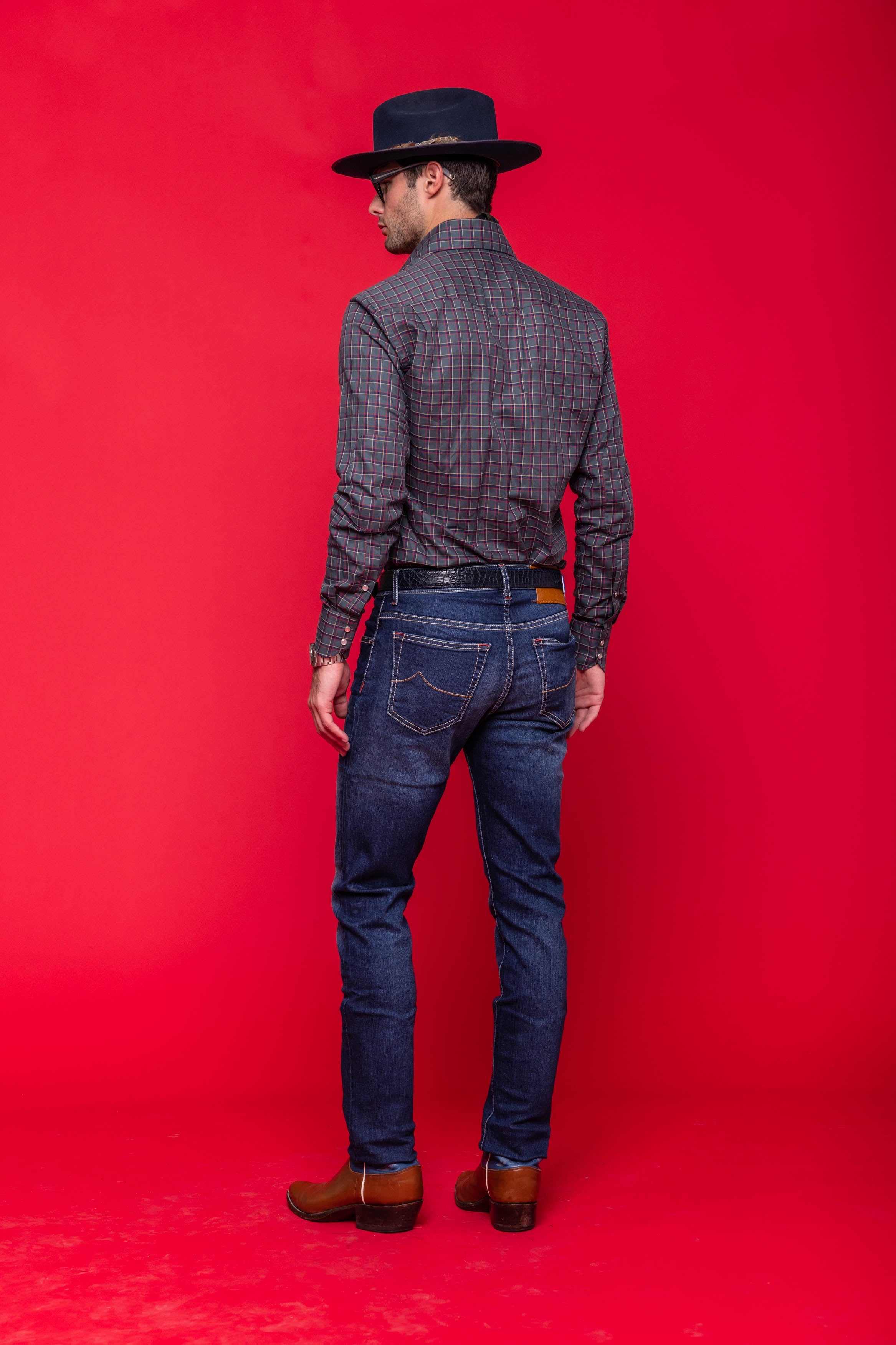 Plaid Kacey Field Shirt in Green/Red Plaid