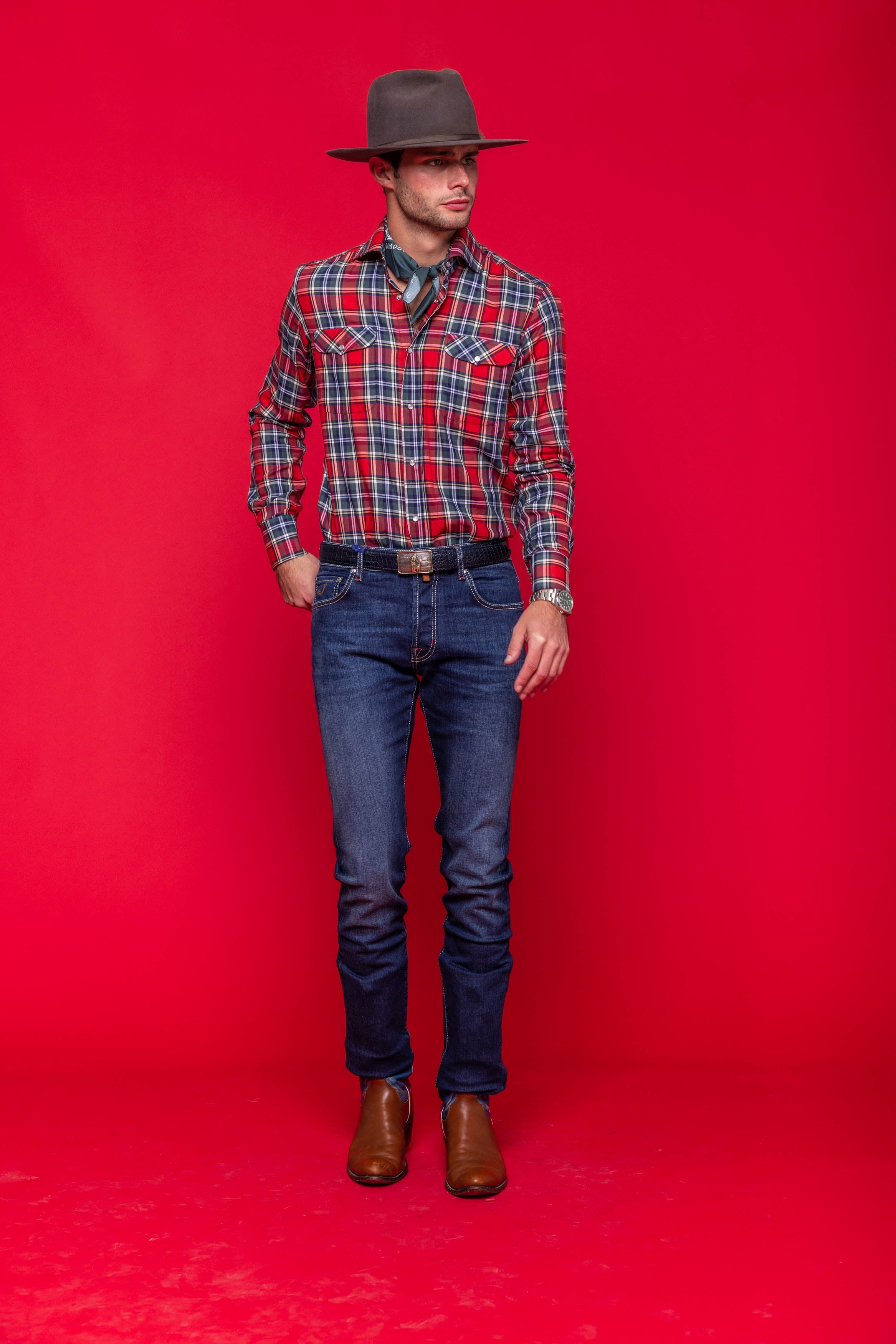 Kacey Field Shirt Red Tartan