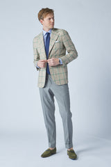 James Jacket in White/Green Windowpane
