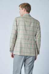 James Jacket in White/Green Windowpane