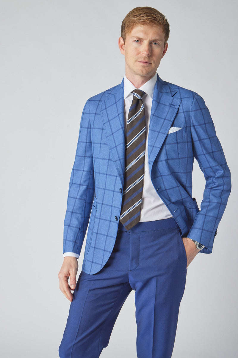 James Jacket in Blue Windowpane