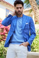 James Jacket in Blue Windowpane