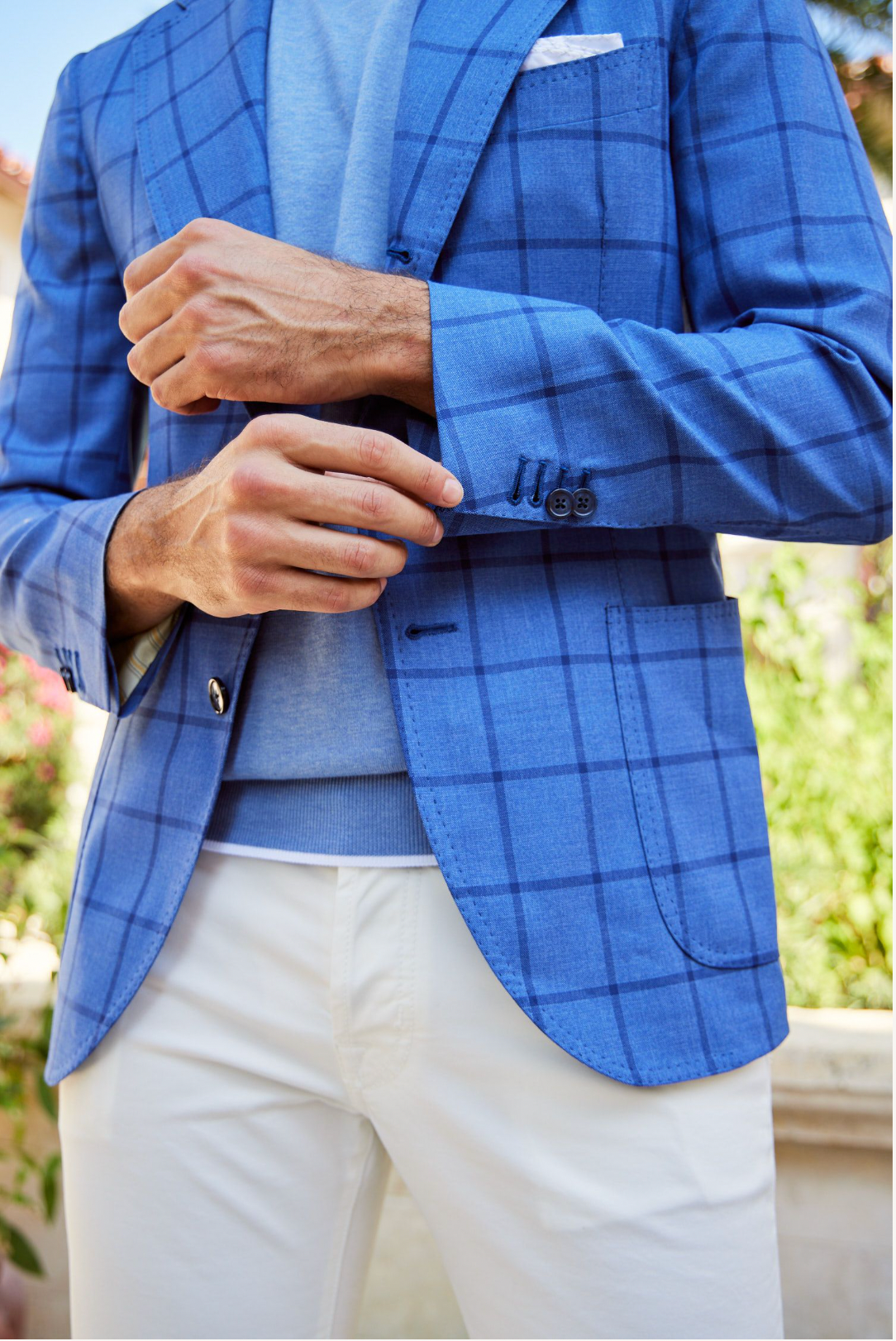 James Jacket in Blue Windowpane